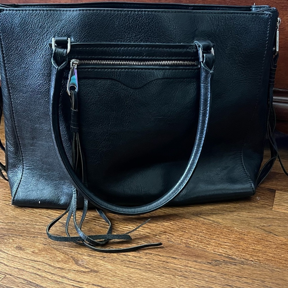 Rebecca Minkoff Black Regan Fringe Satchel Tote